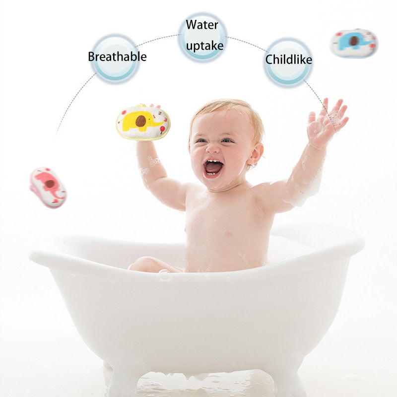 Kids Bath Brushes Shower Product Super Soft Towel Accessories Infant Sponge Cotton Rubbing Body Wash Children Rub baby Sponge