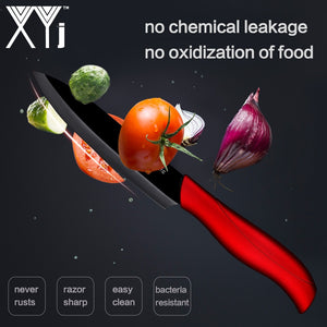 XYj Kitchen Knife Ceramic Knife Set 3" 4" 5" inch +Free Peeler Red Purple Blue Multi-colors ABS+TPR Handle Kitchen Accessories