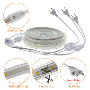 220V LED Strip 2835 High Safety High Brightness 120LEDs/m Flexible LED Light Outdoor Waterproof LED Strip Light.