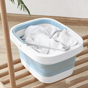 Plastic Foldable Bucket Foot Bath Bucket Bathroom Foot Wash Basin Laundry Buckets Portable Folding Water Container Large