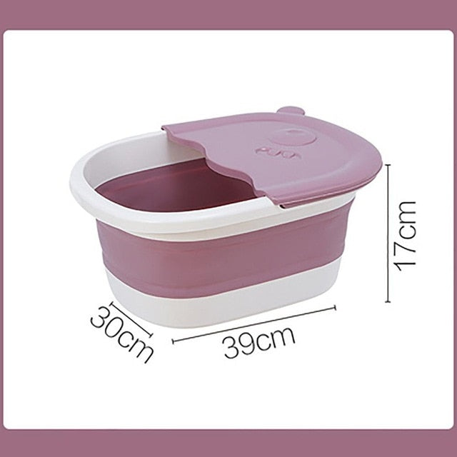Plastic Foldable Bucket Foot Bath Bucket Bathroom Foot Wash Basin Laundry Buckets Portable Folding Water Container Large