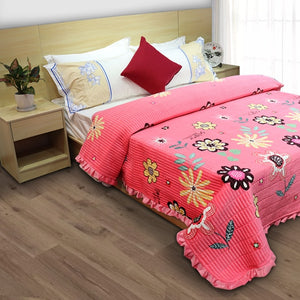 Winter Warm AB Surface Ruffles Quilted Bedspread Bed Cover Sheet Coverlet Home Textile Bedding not include Pillowcase 200x230cm