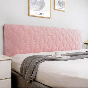 All-inclusive Super Soft Smooth Quilted Head Cover Thicken Velvet Headboard Cover Solid Color Bed Back Dust Protector Cover
