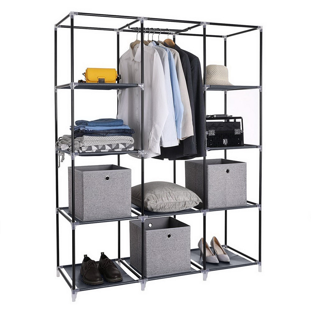 Folding Non-woven Cloth Wardrobe Storage Cabinet Portable Fabric Closet Bedroom Waterproof Reinforcement Dustproof Furniture