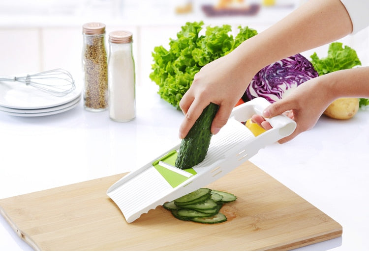 Vegetable Slicer Multi Cutter Grater With 5 Blades Multi-Function Kitchen Gadgets And Accessories