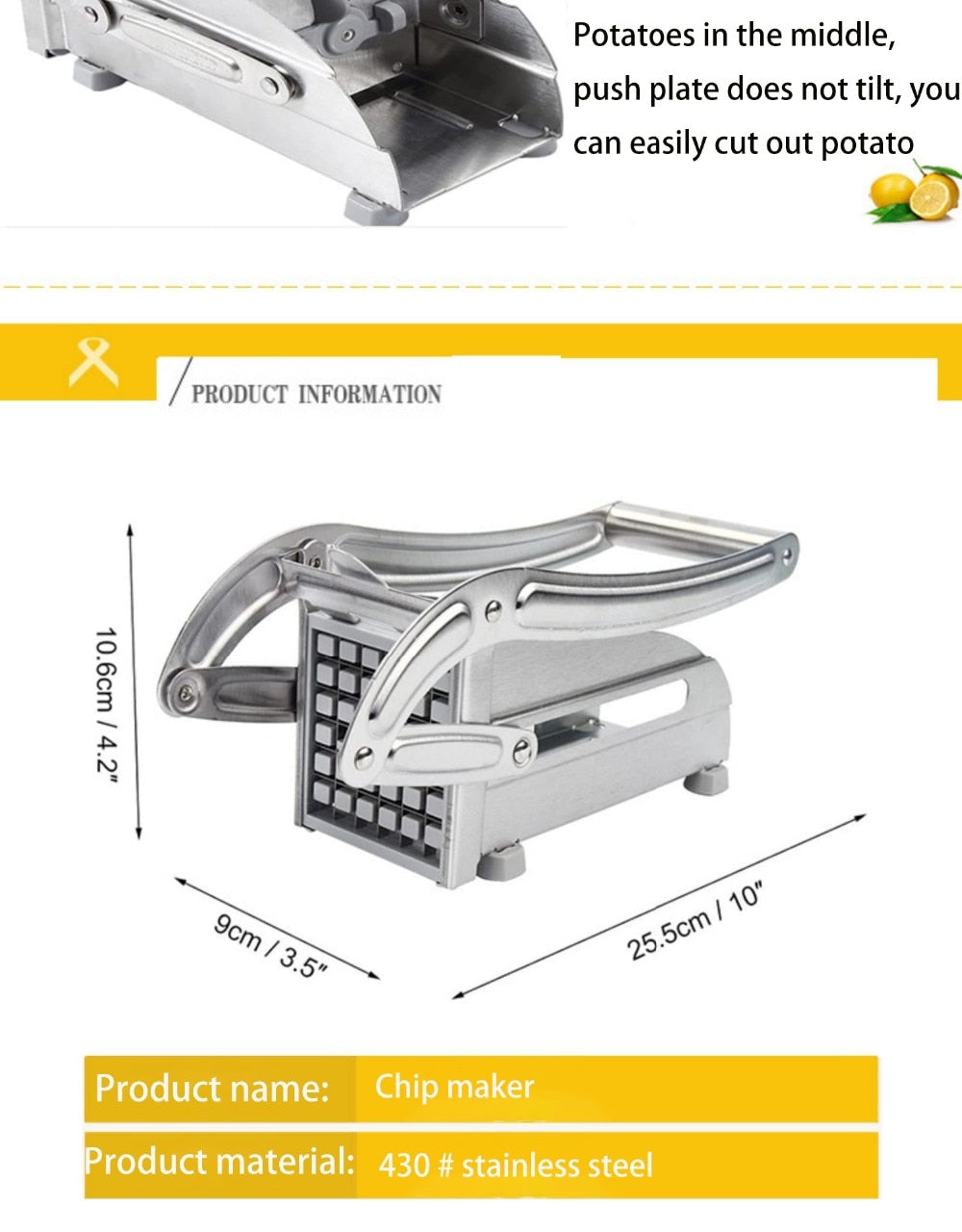 Non-slip Potato Slicer Cutting French Fries Best Value Stainless Steel Does Not Use Home Cutting Machine Cucumber