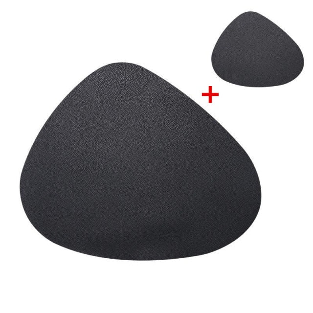 Leather Table Mats Tableware Pad  Placemat Heat Insulation PU  Bowl Coaster Kitchen Non-Slip