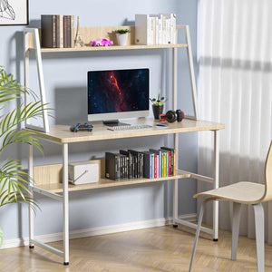 Large Wood Computer Desk Laptop Desk Writing Table Study Desk with Shelves Drawers Office Furniture PC Laptop Workstation Home