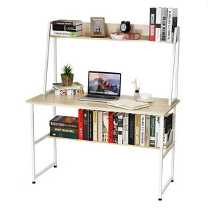 Large Wood Computer Desk Laptop Desk Writing Table Study Desk with Shelves Drawers Office Furniture PC Laptop Workstation Home