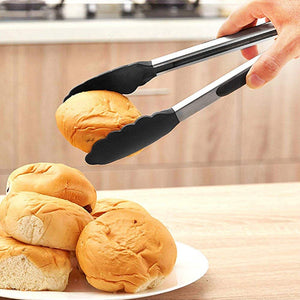 BBQ Grilling Tong Salad Bread Serving Tong Non-Stick Kitchen Barbecue Grilling Cooking Tong with Joint Lock