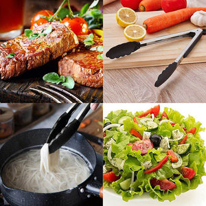 BBQ Grilling Tong Salad Bread Serving Tong Non-Stick Kitchen Barbecue Grilling Cooking Tong with Joint Lock