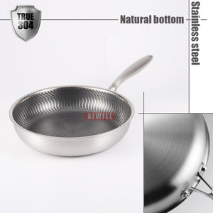 AIWILL New Kitchen High Quality 316 /304 Stainless Steel Frying Pan Nonstick Pan Fried Steak Pot Electromagnetic Furnace General