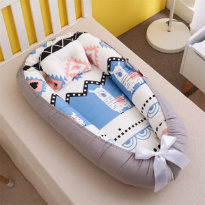 Removable Sleeping Nest for Baby Bed Crib with Pillow Travel Playpen Cot Infant Toddler Infant Cradle Mattress