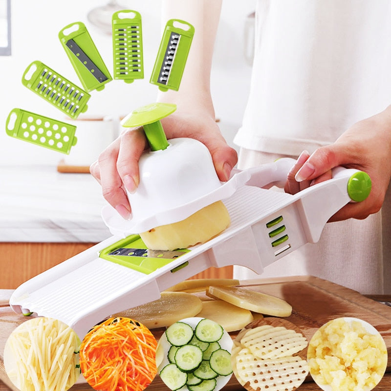 Vegetable Slicer Multi Cutter Grater With 5 Blades Multi-Function Kitchen Gadgets And Accessories