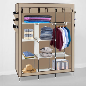 Bedroom Clothing Storage Cabinet Non-Woven Wardrobe Closet Dustproof Waterproof Home Furniture Portable Multipurpose Shelf Blue