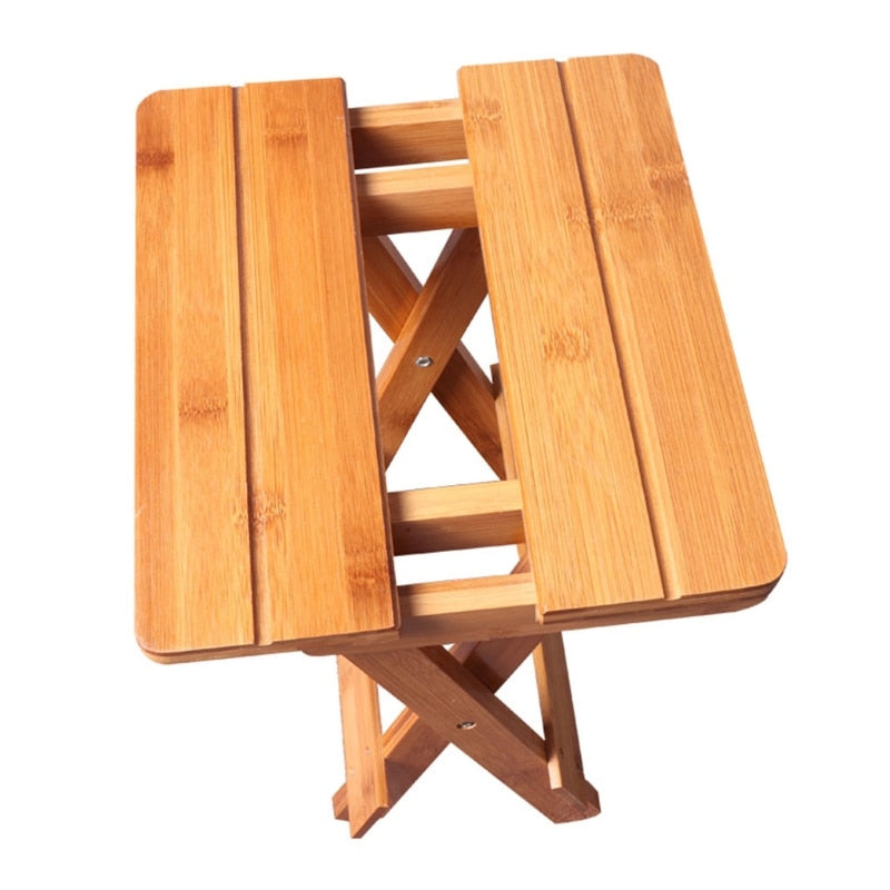 Bamboo folding stool portable household solid Bamboo taburet outdoor fishing chair small bench square stool kids furniture