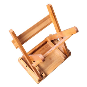 Bamboo folding stool portable household solid Bamboo taburet outdoor fishing chair small bench square stool kids furniture