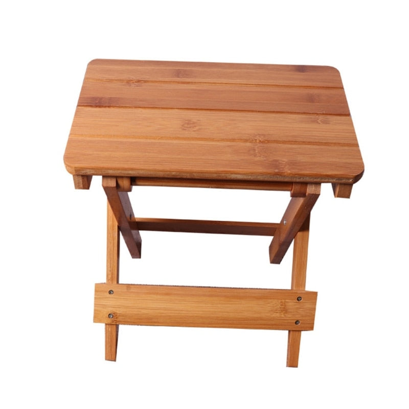 Bamboo folding stool portable household solid Bamboo taburet outdoor fishing chair small bench square stool kids furniture