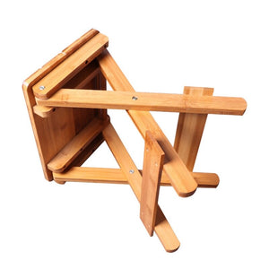 Bamboo folding stool portable household solid Bamboo taburet outdoor fishing chair small bench square stool kids furniture