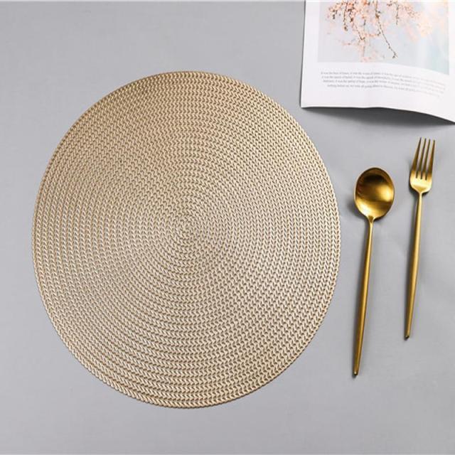 Mats & Pads Round PVC Placemat Nordic Anti-scald Heat Insulation Table Mat Steak Plate El Restaurant Creative Hollow Dining