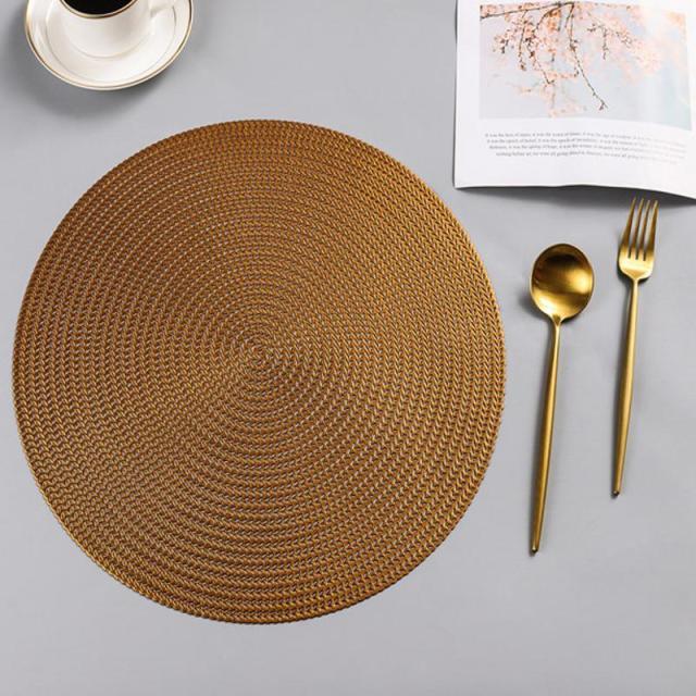 Mats & Pads Round PVC Placemat Nordic Anti-scald Heat Insulation Table Mat Steak Plate El Restaurant Creative Hollow Dining