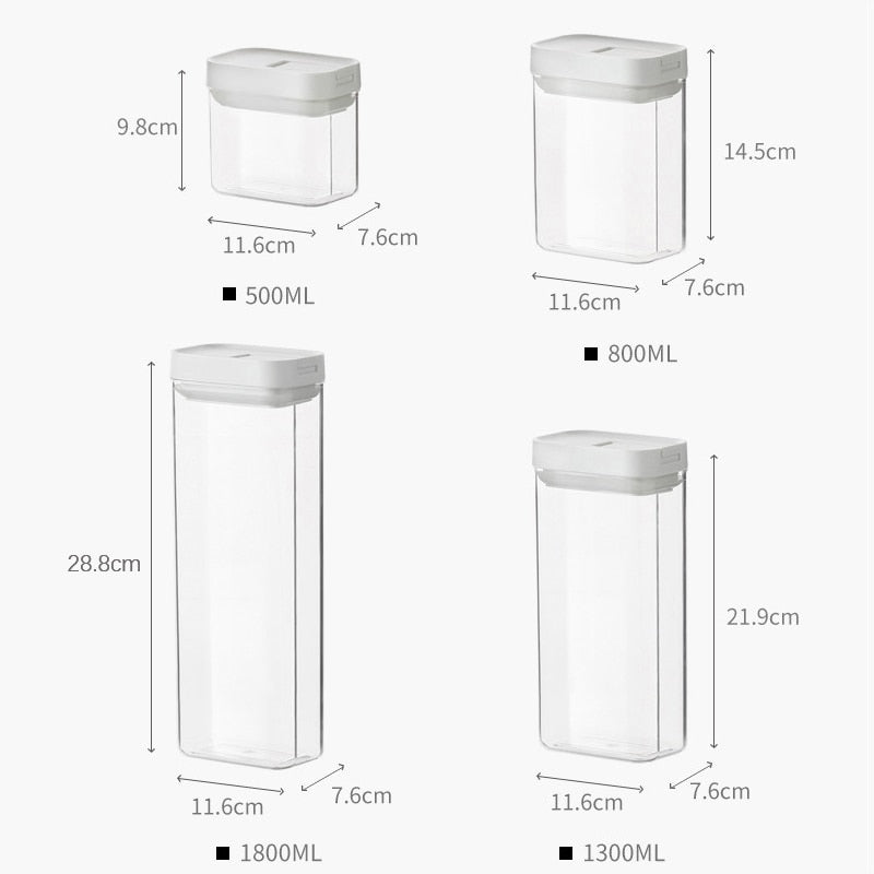 Food Storage Box Refrigerator Plastic Clear Container Boxes Kitchen Bottles Jars Tank RR2101