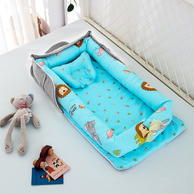 Infant Cotton Cradle Crib Newborn Basket Bassinet Newborn Bed Portable Baby Nest for Boys Girls Travel Cot Cushion