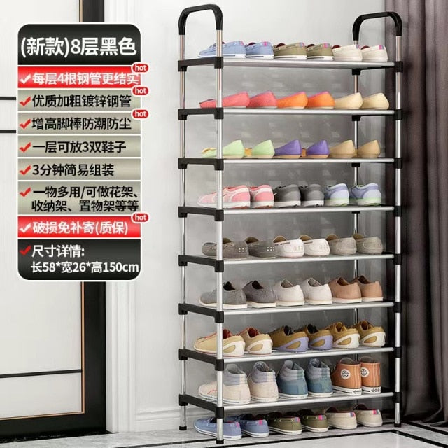 Simple Multilayer Shoe Cabinets Easy to Install Shoes Rack Organizer Reinforced Steel Tube Shoe Rack Home Furniture Modern 2021