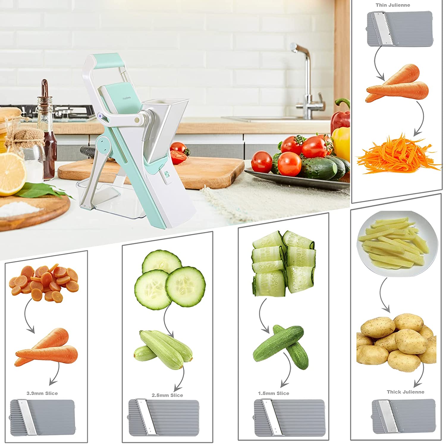 Safe Slice Mandolin Manual Cutter Chopping Knife Cut Fruit French Fries Cut Meat Vegetable Cutter Kitchen Tool