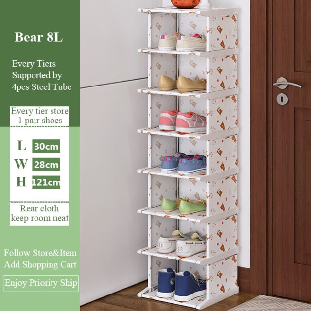 Simple Shoes Rack Dust-Proof Shoerack Corner Vertical Space-saving Cabinets Hallway Entryway Shoe Shelves Home Furniture