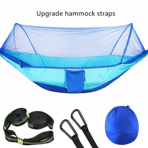 2021 Camping Hammock with Mosquito Net Pop-Up Light Portable Outdoor Parachute Hammocks Swing Sleeping Hammock Camping Stuff