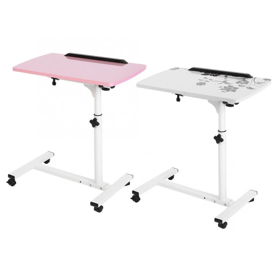 Removable Laptop Desk With Mute Pulley Liftable Desk Multi-purpose Bedside Table Storage Rack End Table Office furniture