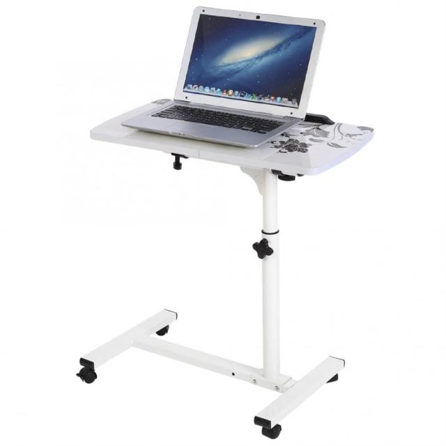 Removable Laptop Desk With Mute Pulley Liftable Desk Multi-purpose Bedside Table Storage Rack End Table Office furniture