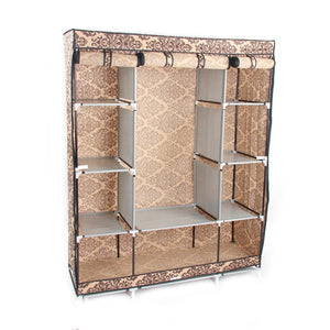 10Lattices Non-woven Fabric Folding Portable Wardrobe Clothing Storage Cabinet Dustproof Closet Home Furniture Bedroom Organizer