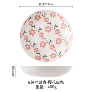 underglaze color 8-inch shallow plate domestic ceramic dinner plate restaurant dishes tableware hotel dishes commercial plates