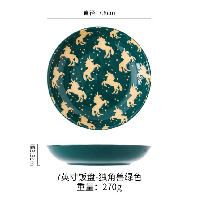 underglaze color 8-inch shallow plate domestic ceramic dinner plate restaurant dishes tableware hotel dishes commercial plates