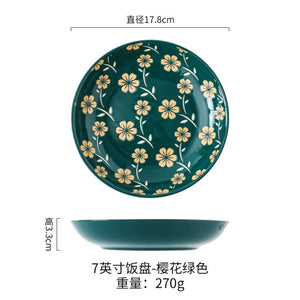 underglaze color 8-inch shallow plate domestic ceramic dinner plate restaurant dishes tableware hotel dishes commercial plates