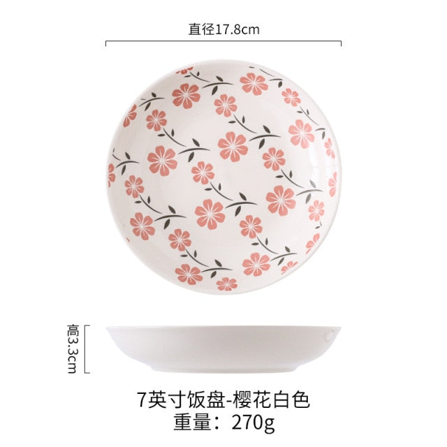 underglaze color 8-inch shallow plate domestic ceramic dinner plate restaurant dishes tableware hotel dishes commercial plates