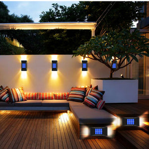 2pcs LED Solar Light Outdoor Waterproof Lighting Solar Powered Lamps Wall Lamps for Garden Decoration LED Street Lighting