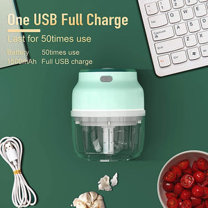 Electric Food Chopper USB Rechargeable Wireless Garlic Chopper with Blade Mini Meat Grinder Tools Portable Kitchen Accessories