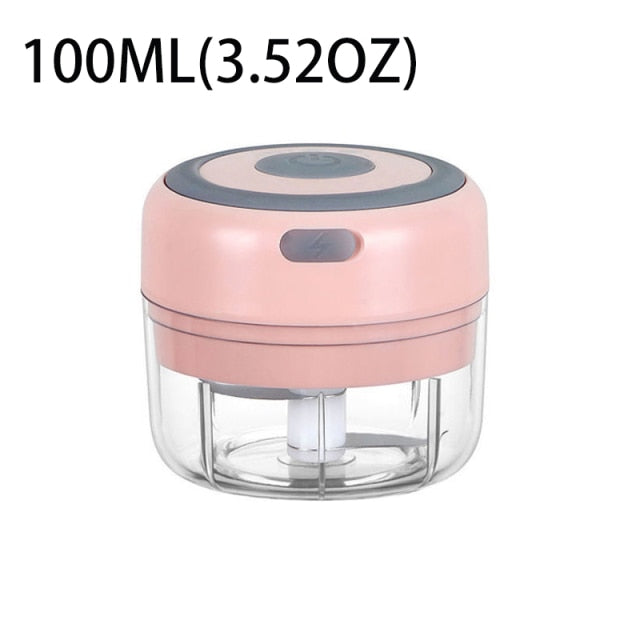 Electric Food Chopper USB Rechargeable Wireless Garlic Chopper with Blade Mini Meat Grinder Tools Portable Kitchen Accessories