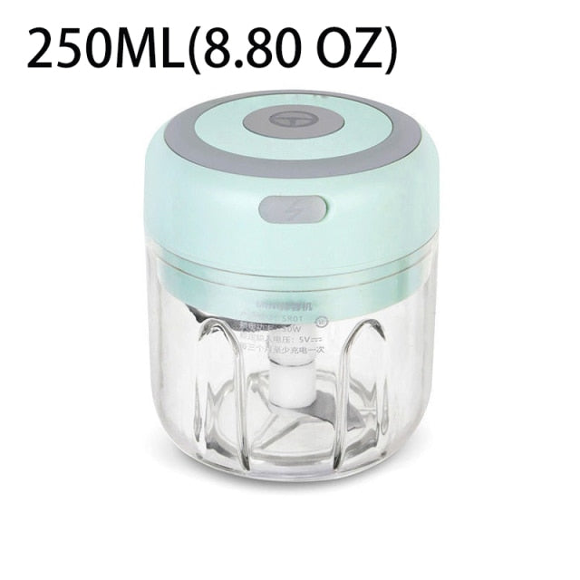 Electric Food Chopper USB Rechargeable Wireless Garlic Chopper with Blade Mini Meat Grinder Tools Portable Kitchen Accessories