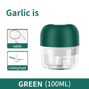 Electric Food Chopper USB Rechargeable Wireless Garlic Chopper with Blade Mini Meat Grinder Tools Portable Kitchen Accessories